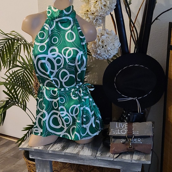 SALE RAMPAGE RETRO HALTER MULTI  CIRCLE MEDIUM TOP - Picture 3 of 16